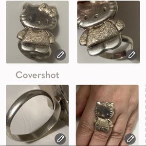 RARE Sterling Bling-Bling Hello Kitty sizable ring